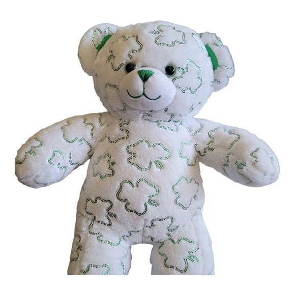 Shimmer Shamrock Clovers 2013 Bear Build A Bear Workshop 17" Retired - Picture 1 of 12